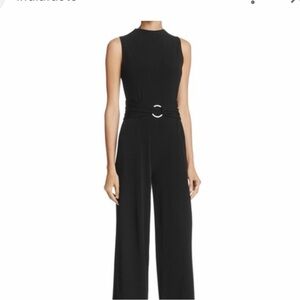 Micheal Kors  size XL black sleeveless wide leg jumpsuit stretch NWOT
